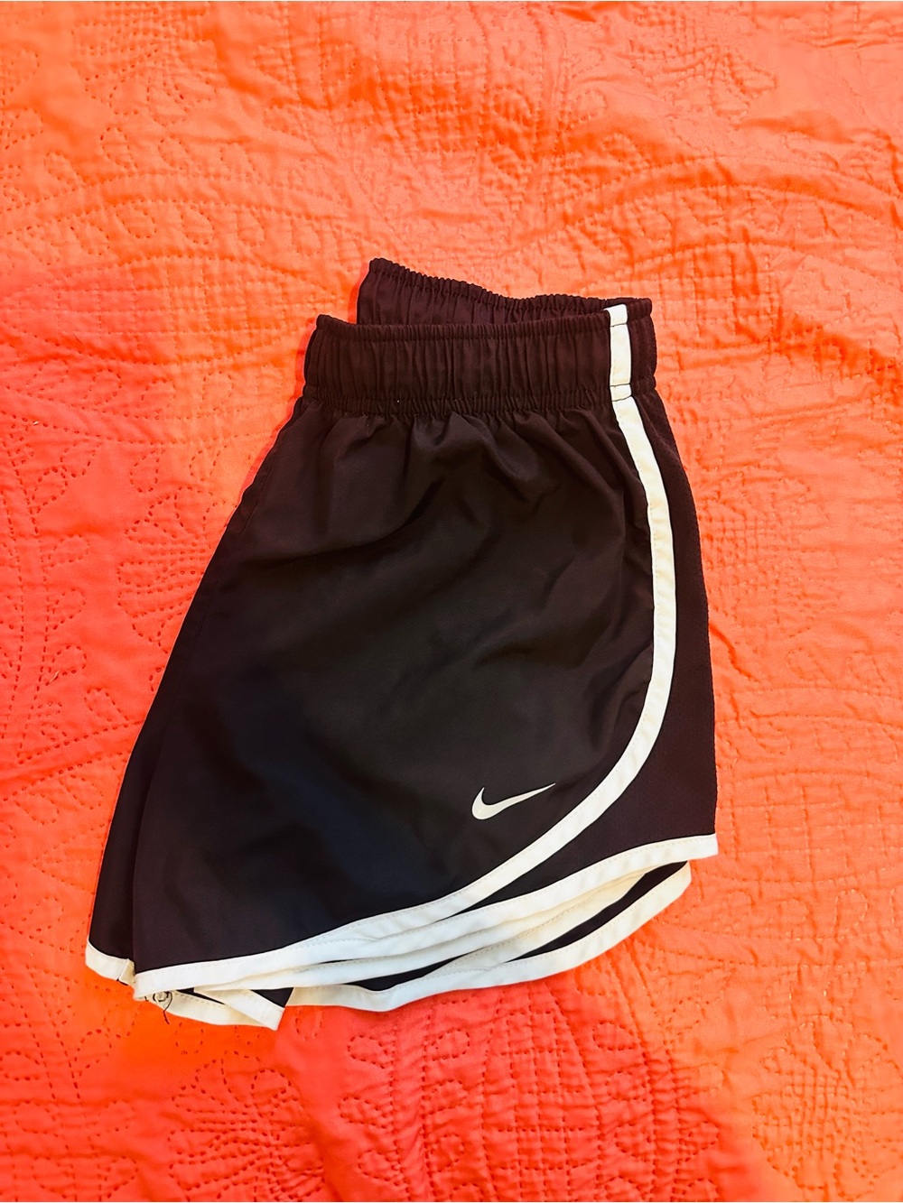 Nike Black Athletic Shorts with White Side Accent